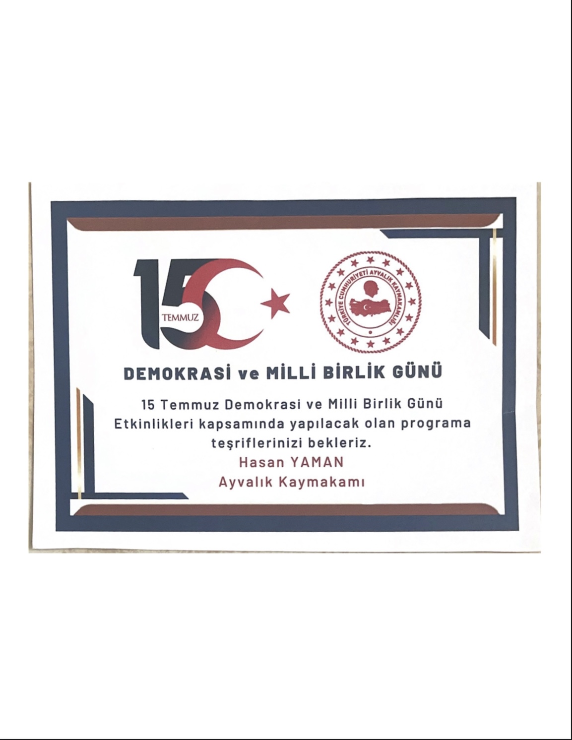 15 Temmuz Demokrasi ve Milli Birlik Günü Programı